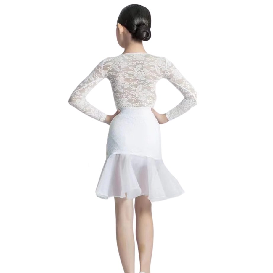 Lace Latin Dance Dress & Sheer Skirt | 109