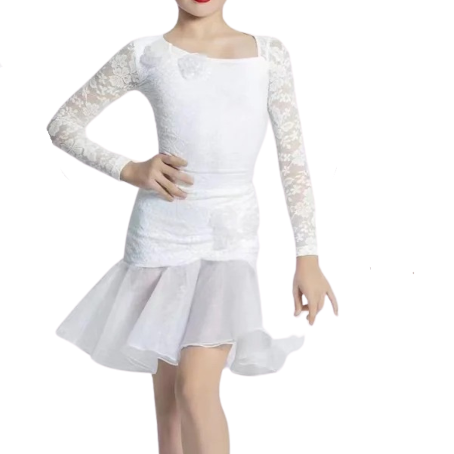 Lace Latin Dance Dress & Sheer Skirt | 109