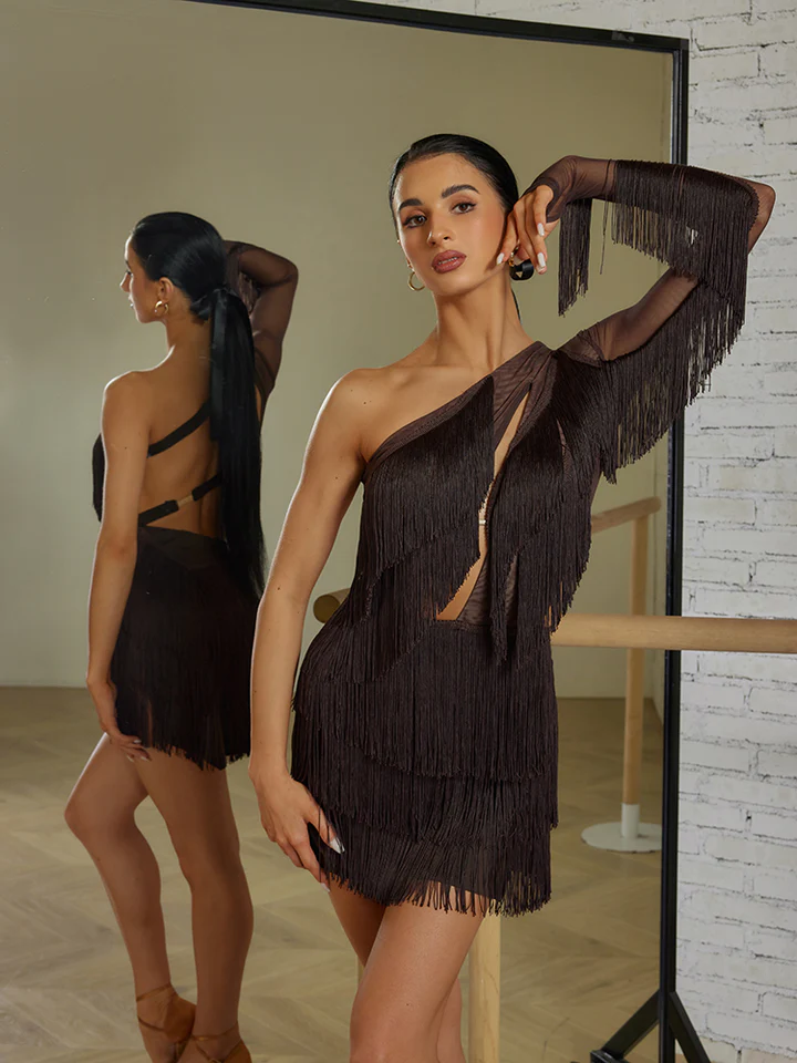 Fringe latin dance dress best sale