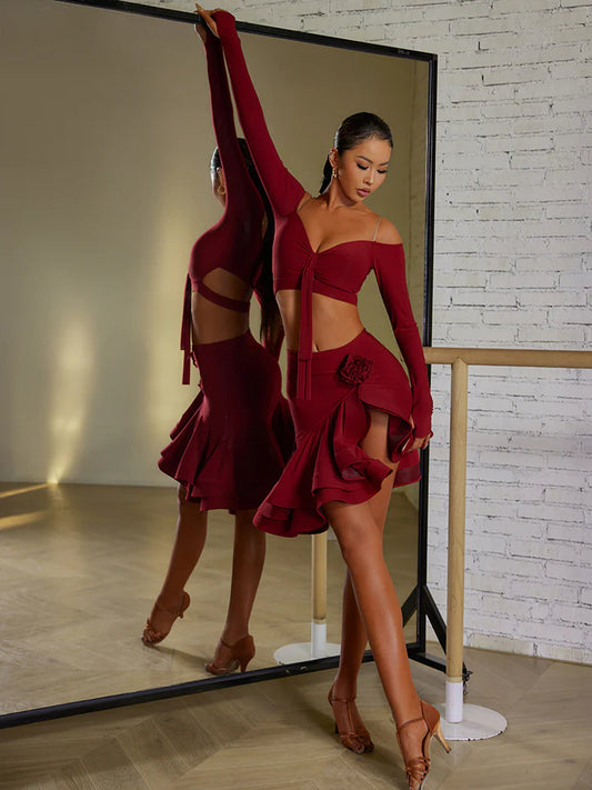 ZYM Rosy Latin Skirt | 23117 – Red