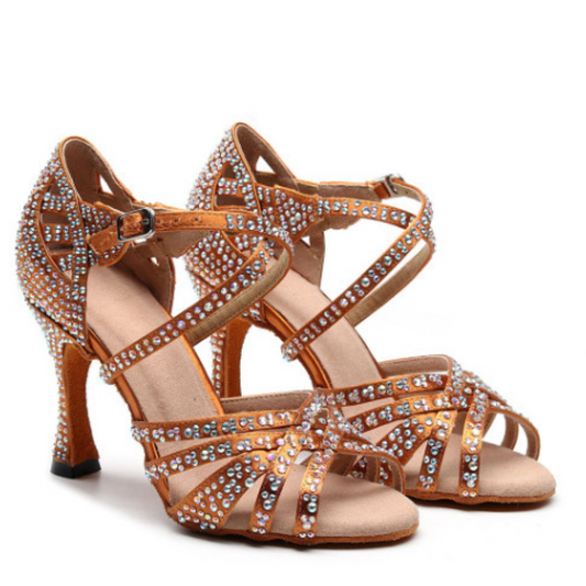 Glitzernde Latin Heels mit Riemchen | 113