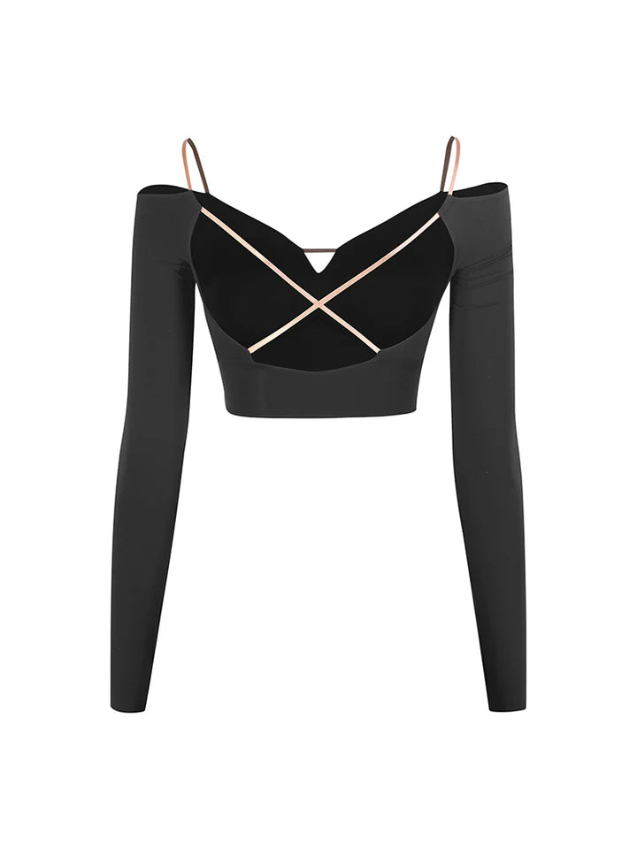 ZYM Line Off-Shoulder Crop Top | 25105