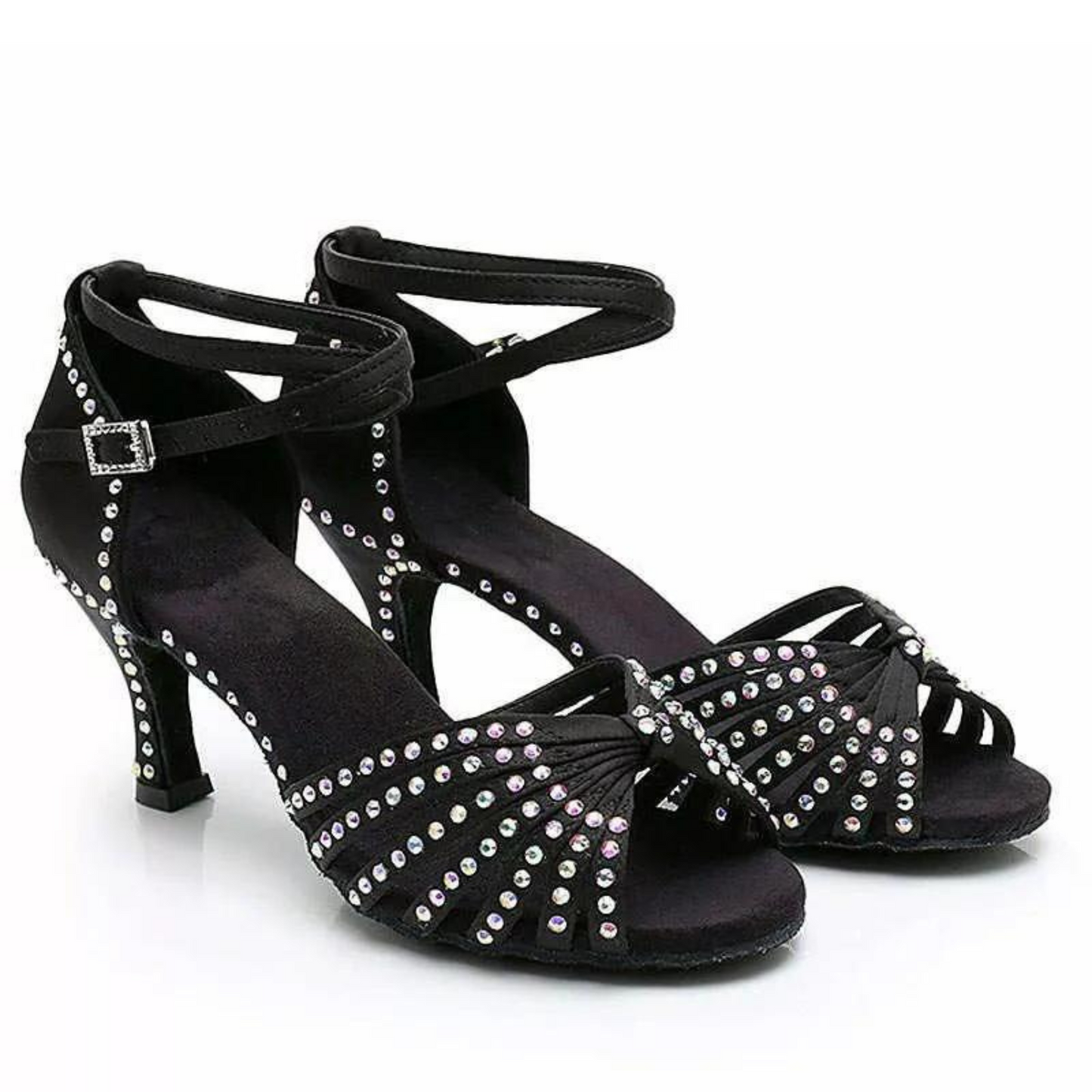 Pleated Elegance Latin Dance Heels | 106