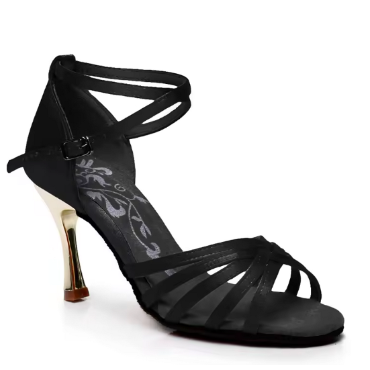 Chaussures de danse latine à talon doré | 115-G