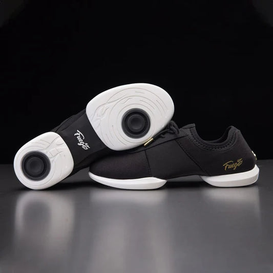 Fuego Black Split-Sole Dance Sneakers