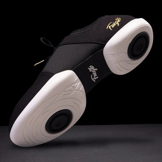 Fuego Black Split-Sole Dance Sneakers