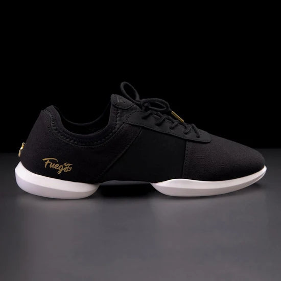 Fuego Black Split-Sole Dance Sneakers