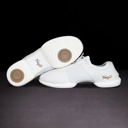 Fuego White Split-Sole Dance Sneakers