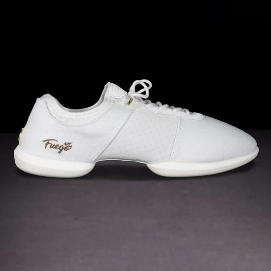 Fuego White Split-Sole Dance Sneakers