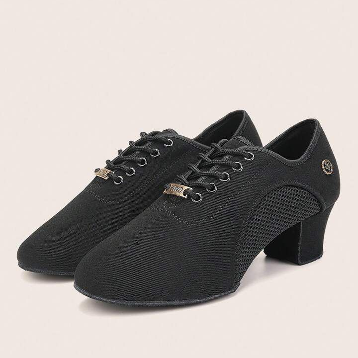 Viva Mesh – Mid-Heel Black Practice Dance Shoes | 429