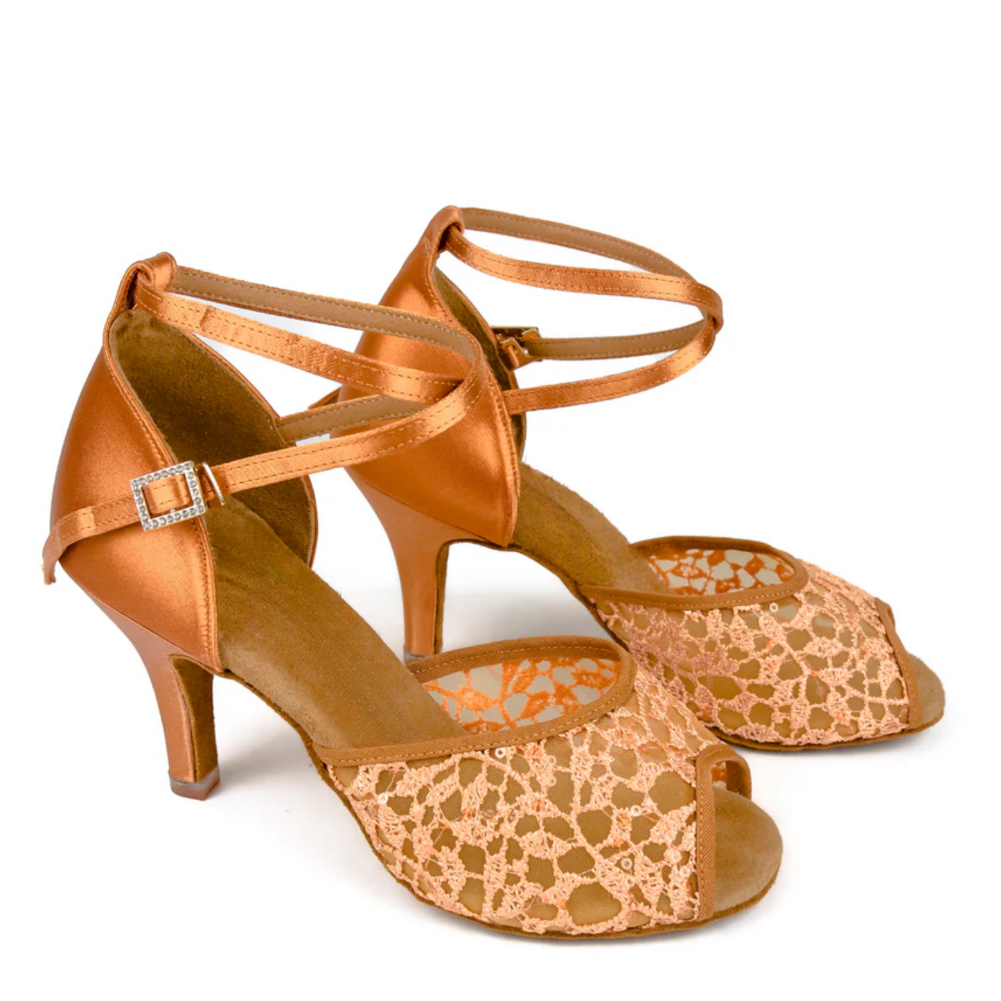 Elegance Satin & Lace Latin Heels | 2379