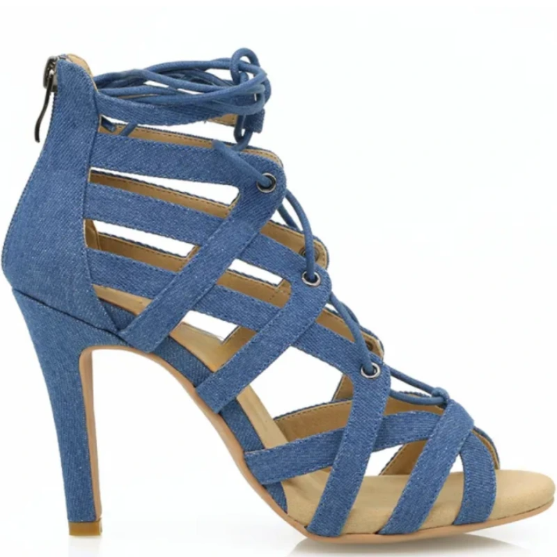 Azure Rhythm | Denim Latin Dance Booties