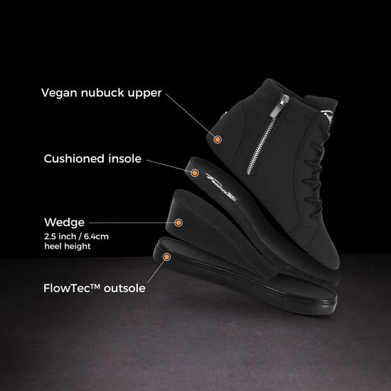 Fuego All-Black Wedge Dance Sneakers