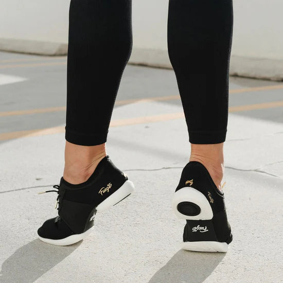 Fuego Black Split-Sole Dance Sneakers