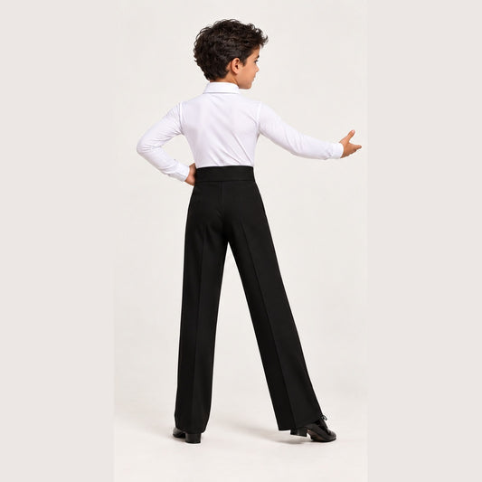 Boys' black ballroom dance trousers 202 – back view