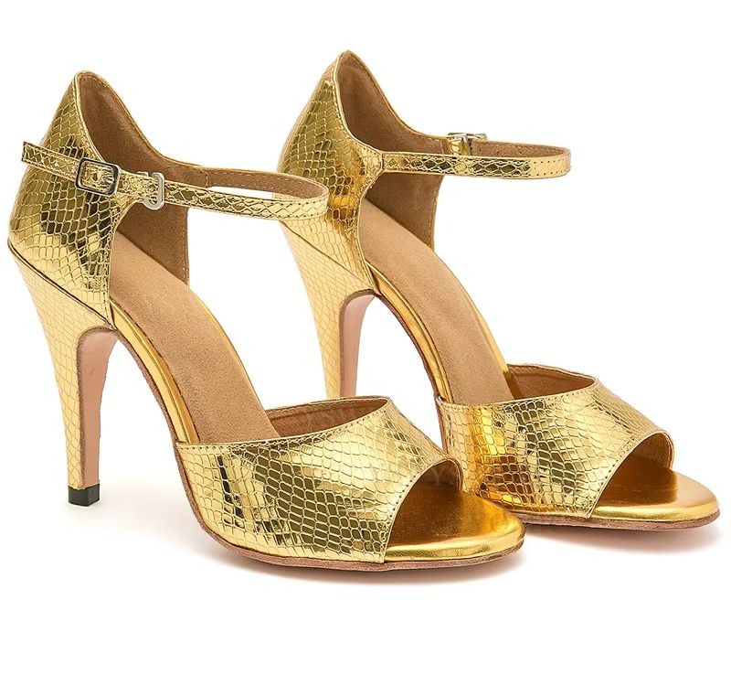 Tango Textured Black Heels | TG010