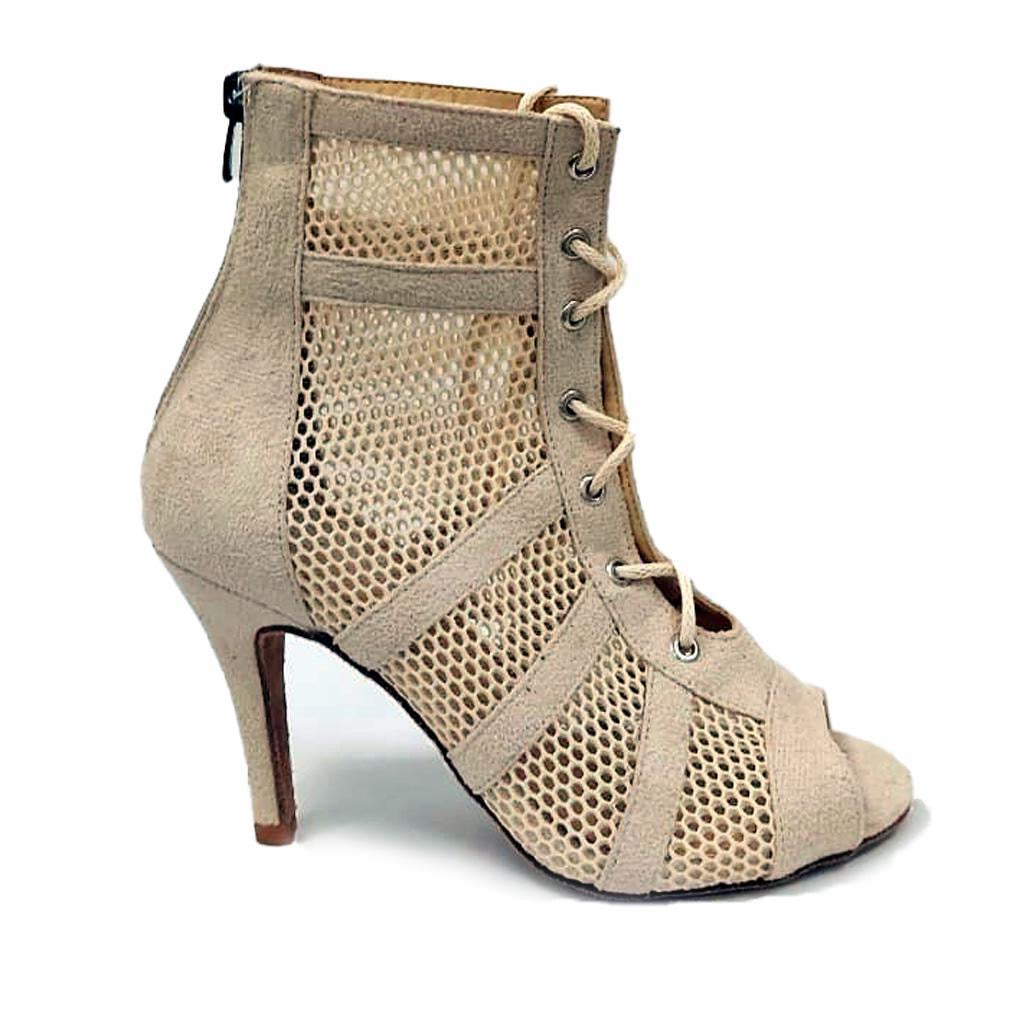 Tanzstiefeletten mit Schnürung | 501-Beige