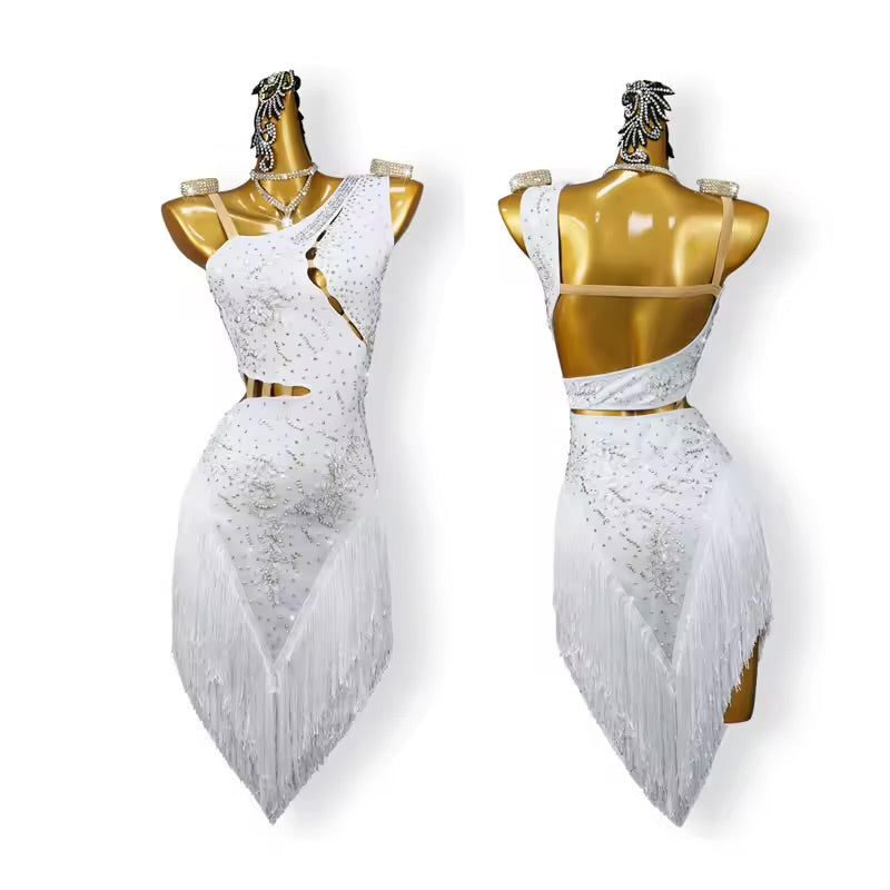 Starlight Sequin White Latin Dance Competition Dress | Les Mourad Starlight Sequin White Latin Dance Competition Dress | Les Mourad