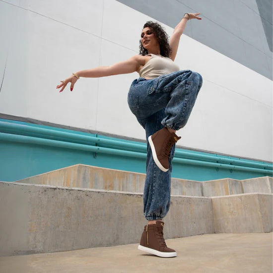 Fuego Mocha Wedge Dance Sneakers