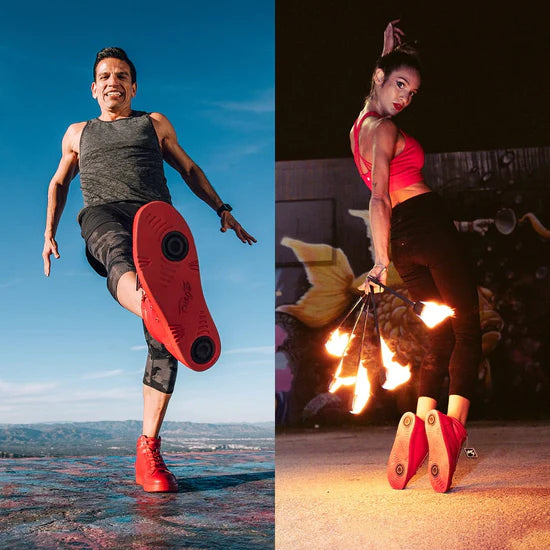 Fuego Red High-Top Dance Sneakers