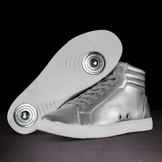 Fuego Silver High-Top Dance Sneakers