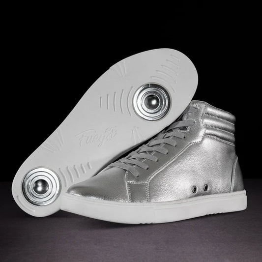 Fuego Silver High-Top Dance Sneakers