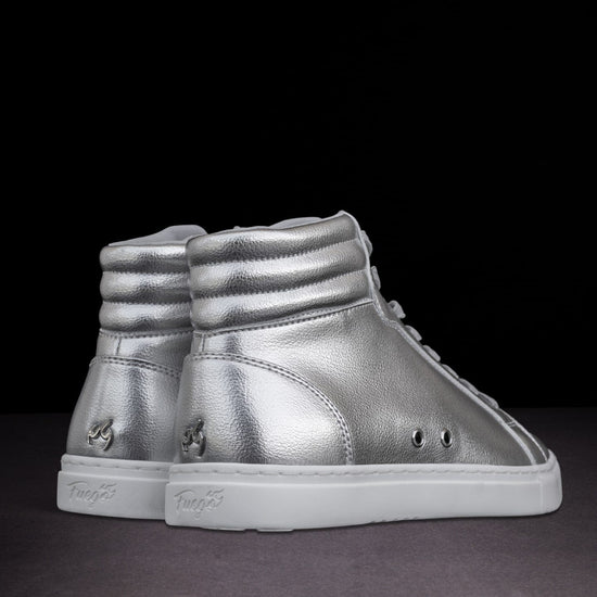 Fuego Silver High-Top Dance Sneakers