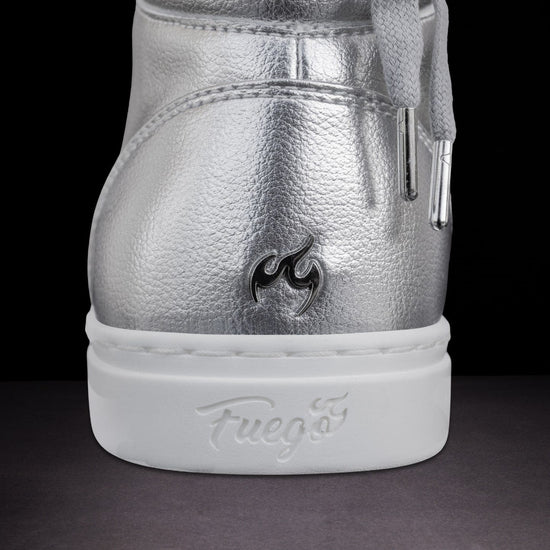 Fuego Silver High-Top Dance Sneakers
