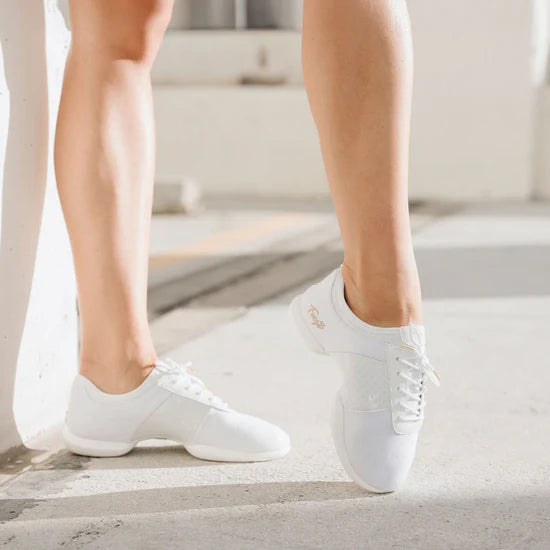 Fuego White Split-Sole Dance Sneakers