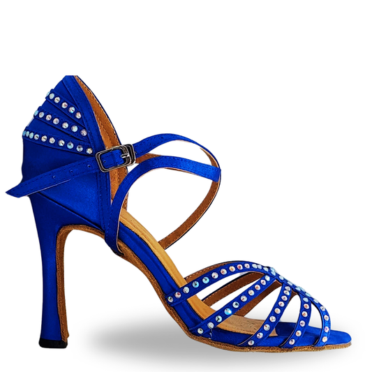 Kaline's Sapphire Shine Strappy Dance Heels