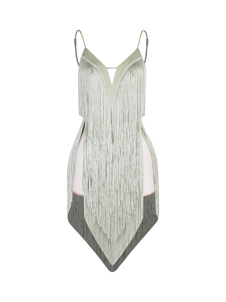 ZYM Oasis Fringe Dress | 2420 Avocado Green