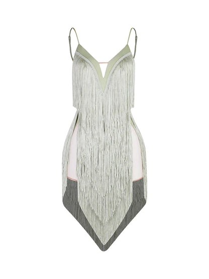 ZYM Oasis Fringe Dress | 2420 Avocado Green