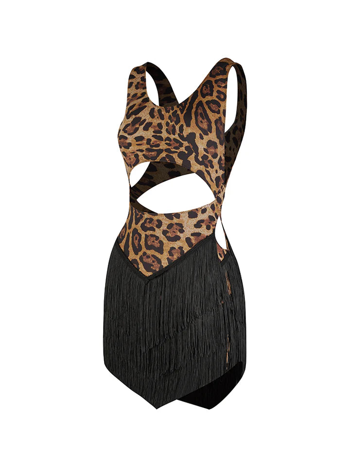 ZYM Kirakira Fringe Dress | 25005 Wild Leopard