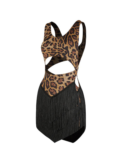 ZYM Kirakira Fringe Dress | 25005 Wild Leopard