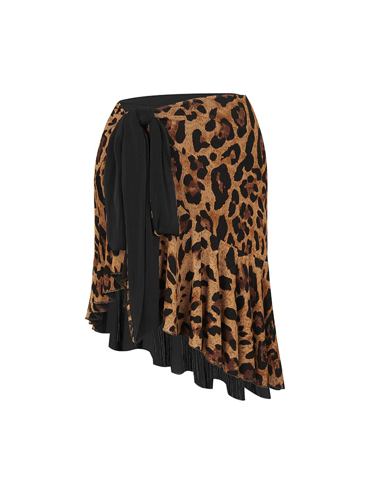 ZYM DUO Reversible Latin Skirt #25026 – Fringe & Leopard