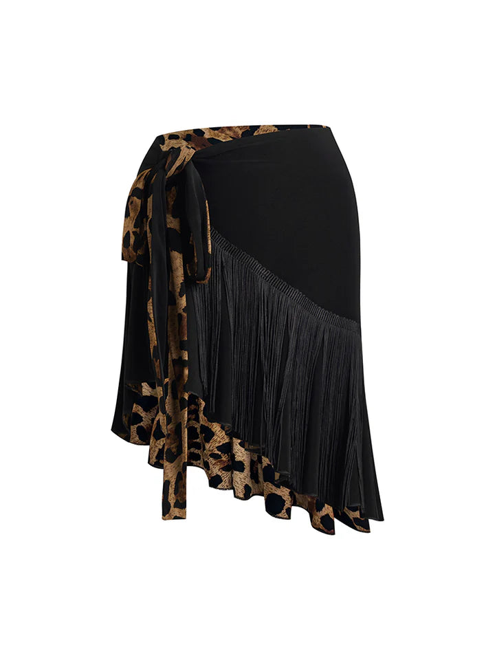 ZYM DUO Reversible Latin Skirt #25026 – Fringe & Leopard