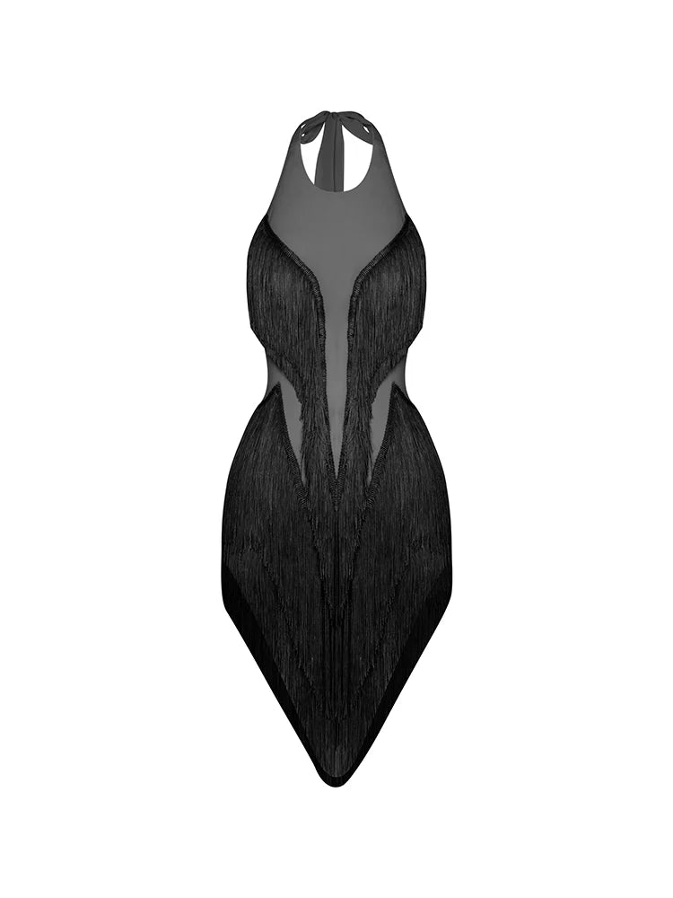 ZYM Daiquiri Fringe Dress | 25046 Black