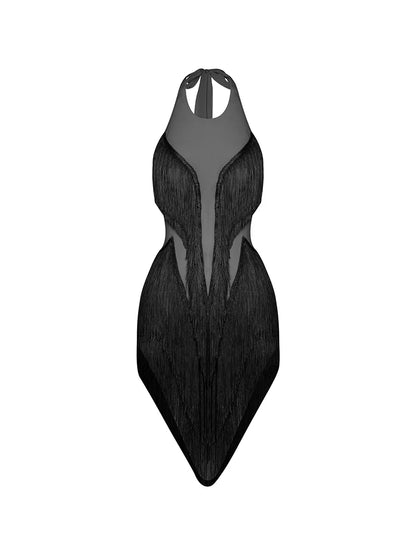 ZYM Daiquiri Fringe Dress | 25046 Black