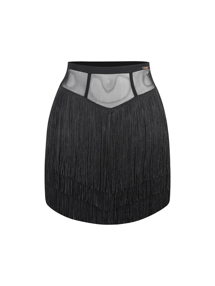 ZYM Onyx Fringe Latin Skirt | 25093