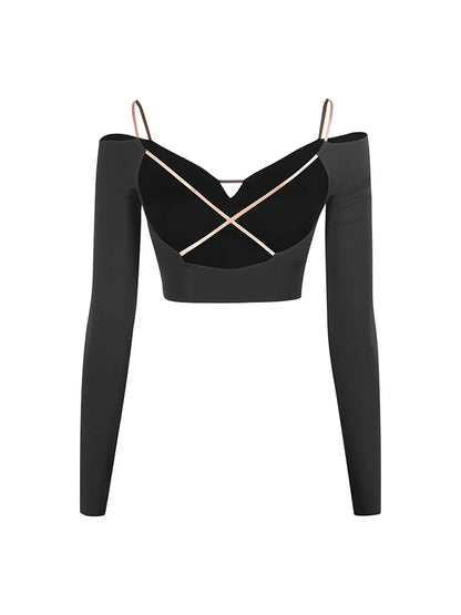 ZYM Line Off-Shoulder Crop Top | 25105