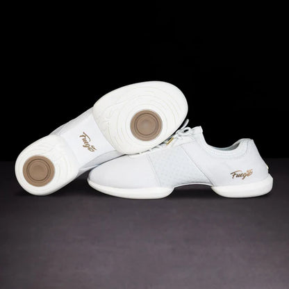 Fuego White Split-Sole Dance Sneakers