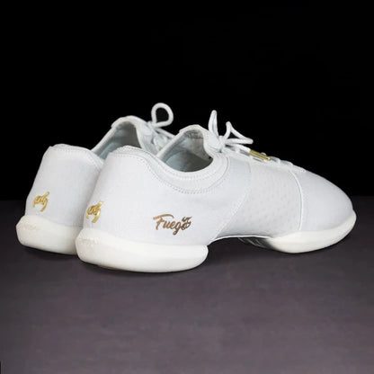 Fuego White Split-Sole Dance Sneakers