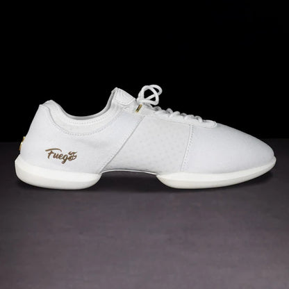 Fuego White Split-Sole Dance Sneakers