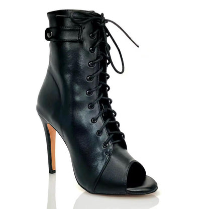 Timeless | Black Vegan Leather Lace-Up Dance Boot