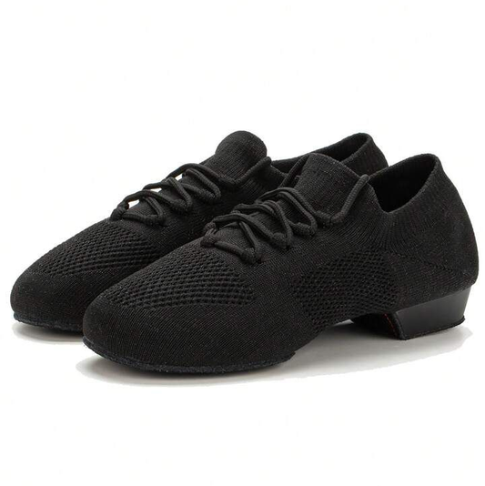 AeroFlex – Black Knit Latin Practice Shoes | 428