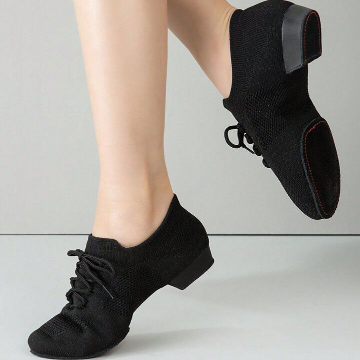 AeroFlex – Black Knit Latin Practice Shoes | 428