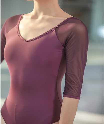 Scarlet Mesh Sleeve Dance Leotard | 921