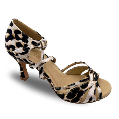 Zenith | Leopard Gold Strappy Latin Heels