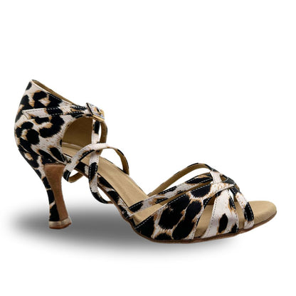 Zenith | Leopard Gold Strappy Latin Heels