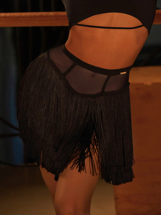 ZYM Onyx Fringe Latin Skirt | 25093